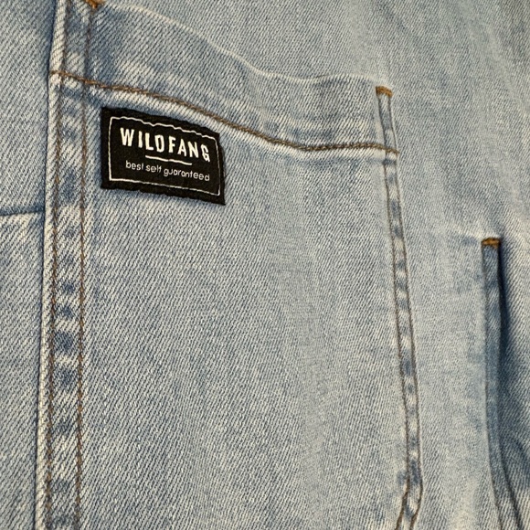 Wildfang Men's Light Blue Denim Jumpsuit - Picture 4 of 4